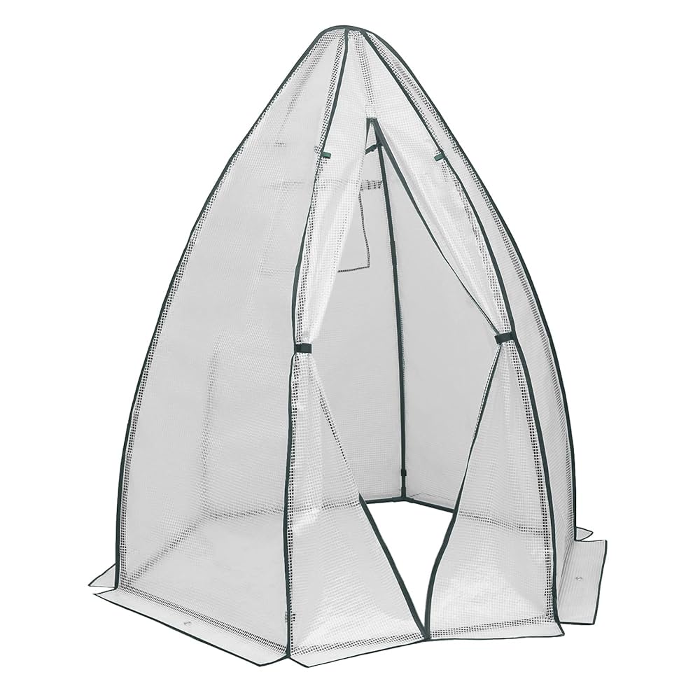 Woltu Växthus växthus 160 x 180 cm, PE halvtransparent tomatväxthus vinterskydd, övervintringstält för växter, väderbeständigt, multifunktionellt drivhus, växthus