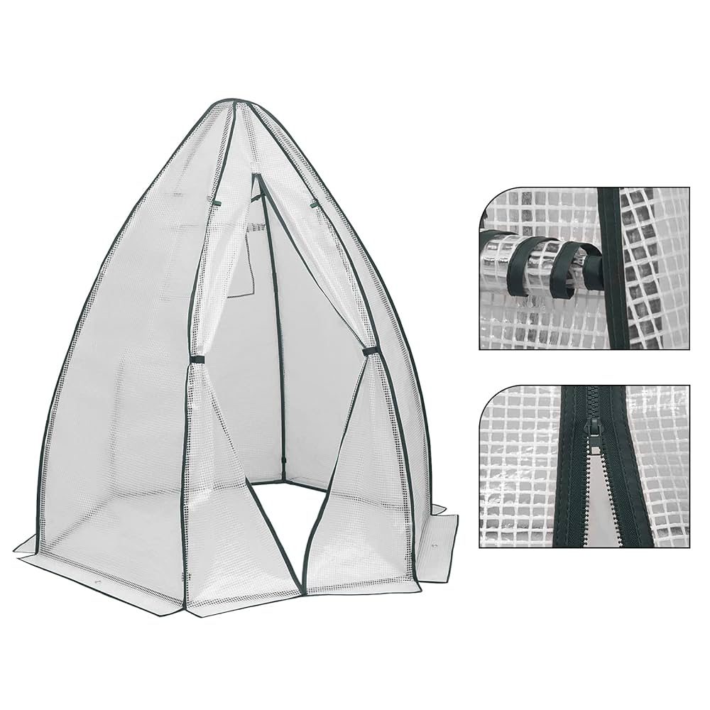 Woltu Växthus växthus 160 x 180 cm, PE halvtransparent tomatväxthus vinterskydd, övervintringstält för växter, väderbeständigt, multifunktionellt drivhus, växthus