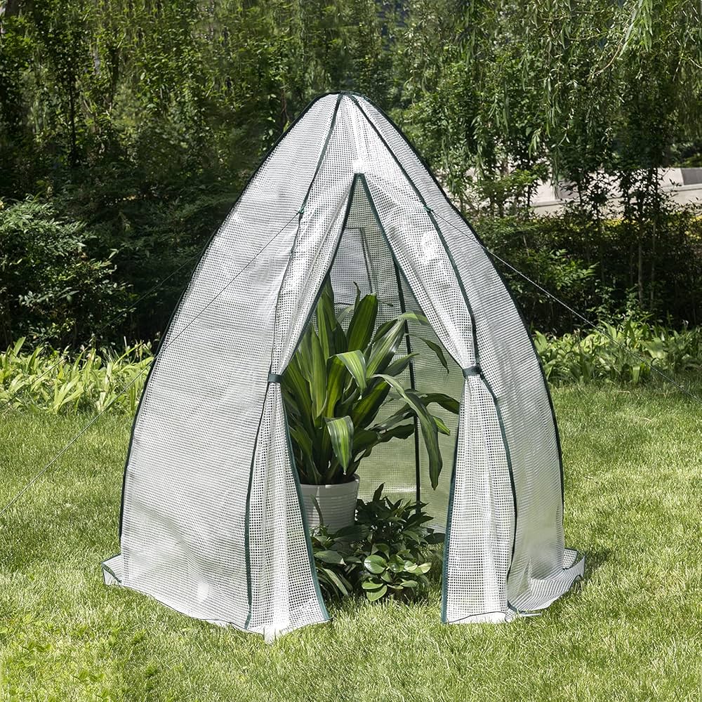 Woltu Växthus växthus 160 x 180 cm, PE halvtransparent tomatväxthus vinterskydd, övervintringstält för växter, väderbeständigt, multifunktionellt drivhus, växthus