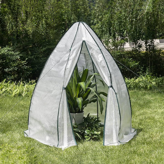 Woltu Växthus växthus 160 x 180 cm, PE halvtransparent tomatväxthus vinterskydd, övervintringstält för växter, väderbeständigt, multifunktionellt drivhus, växthus