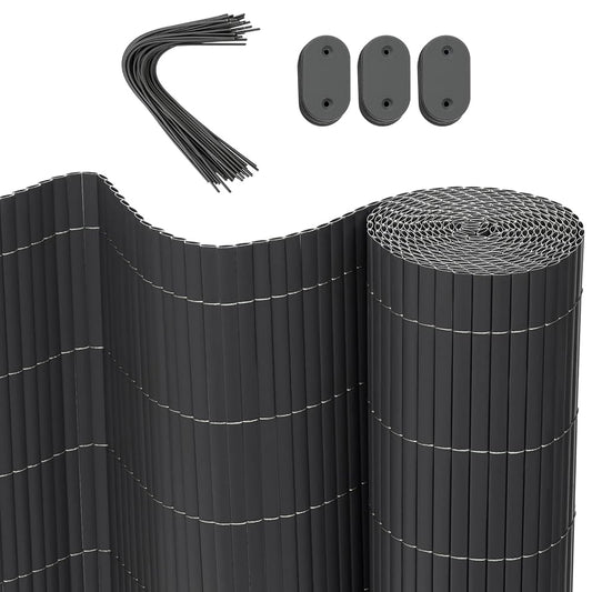 PVC insynsskyddsmatta 160 x 300 cm (H x L), balkong, insynsskydd, insynsskydd staket med buntband, UV-resistent väderbeständigt vindskydd, balkongbeklädnad stängselpanel för trädgård, balkong