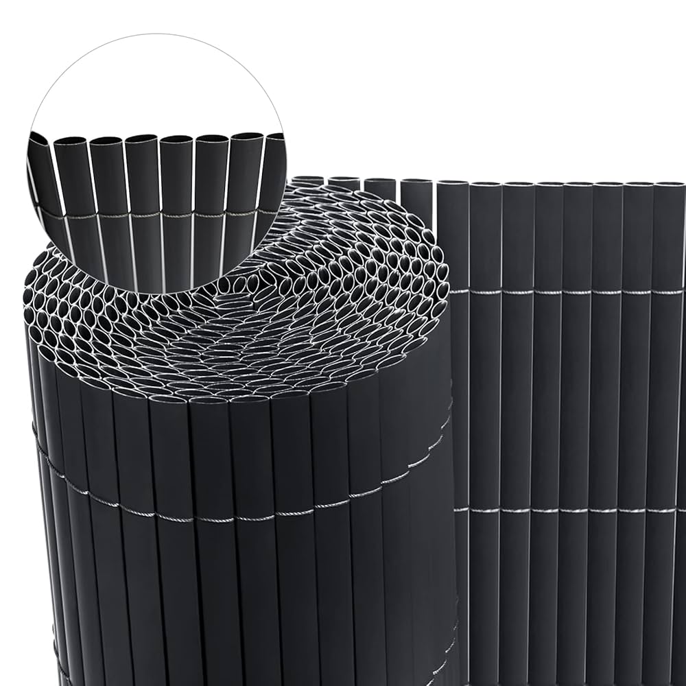 PVC insynsskyddsmatta 160 x 300 cm (H x L), balkong, insynsskydd, insynsskydd staket med buntband, UV-resistent väderbeständigt vindskydd, balkongbeklädnad stängselpanel för trädgård, balkong